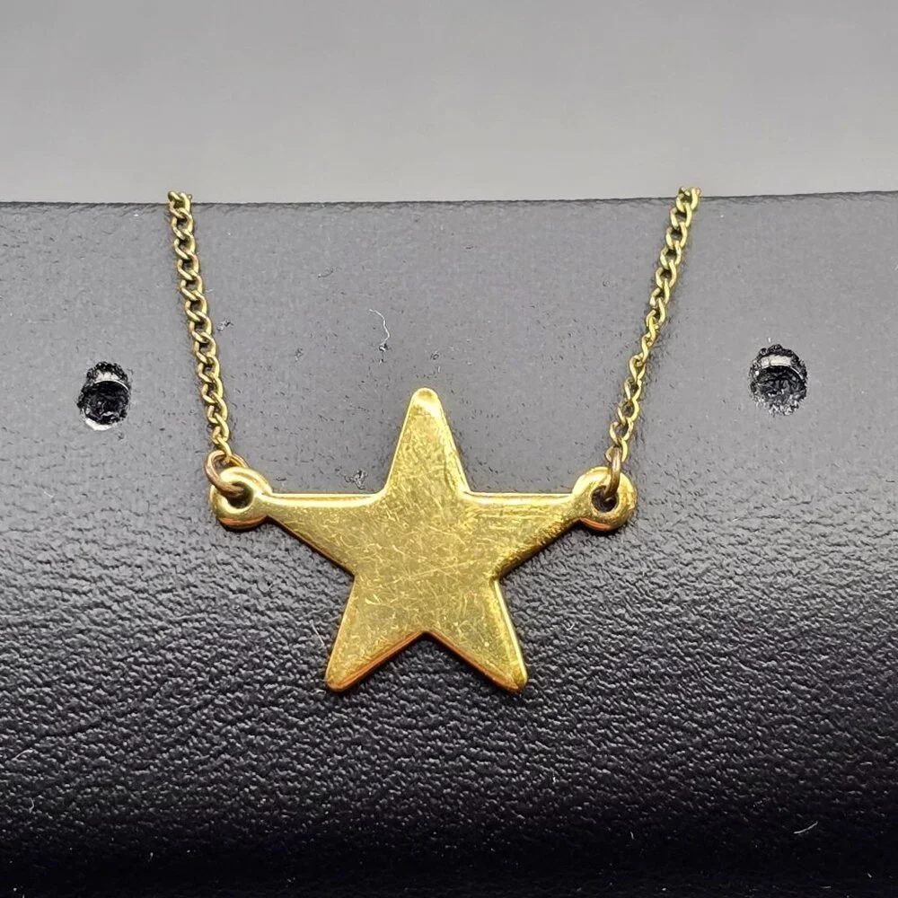 VTG Carla 14K Gold Filled Star Pendant Choker Necklace 15" Minimalist Celestial - Picture 6 of 16